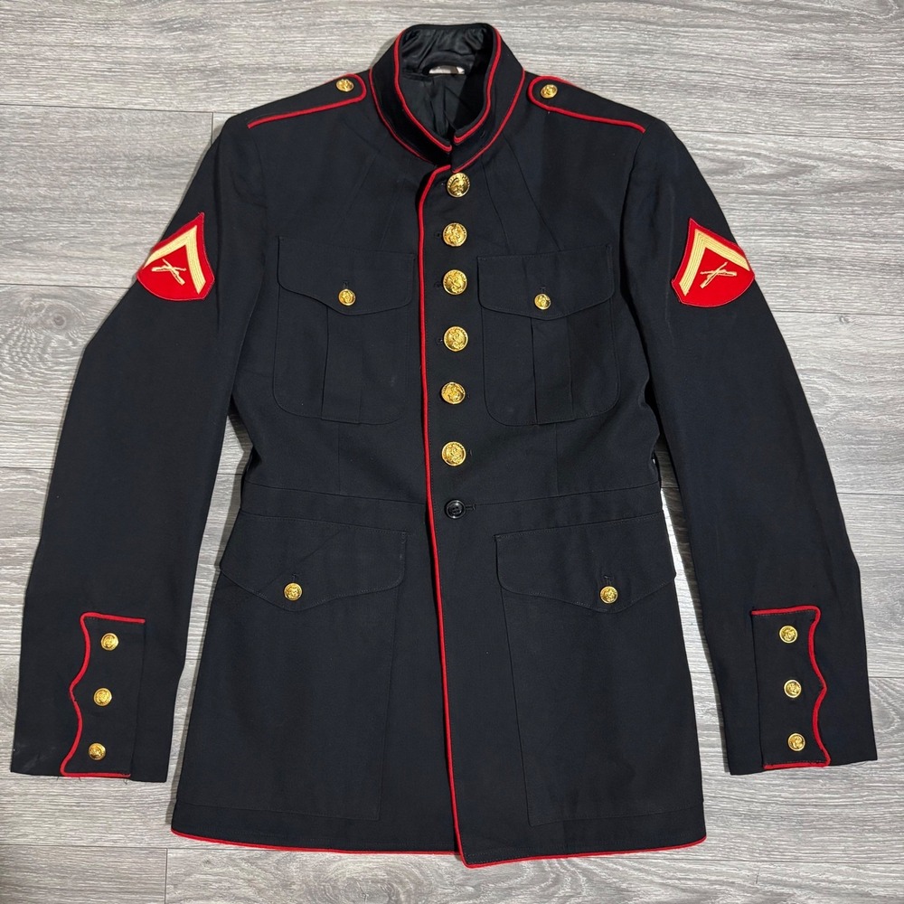 DSCP USMC Mens Dress Blues Uniform Coat Jacket 42R Blue Wool Crown Clothing Co